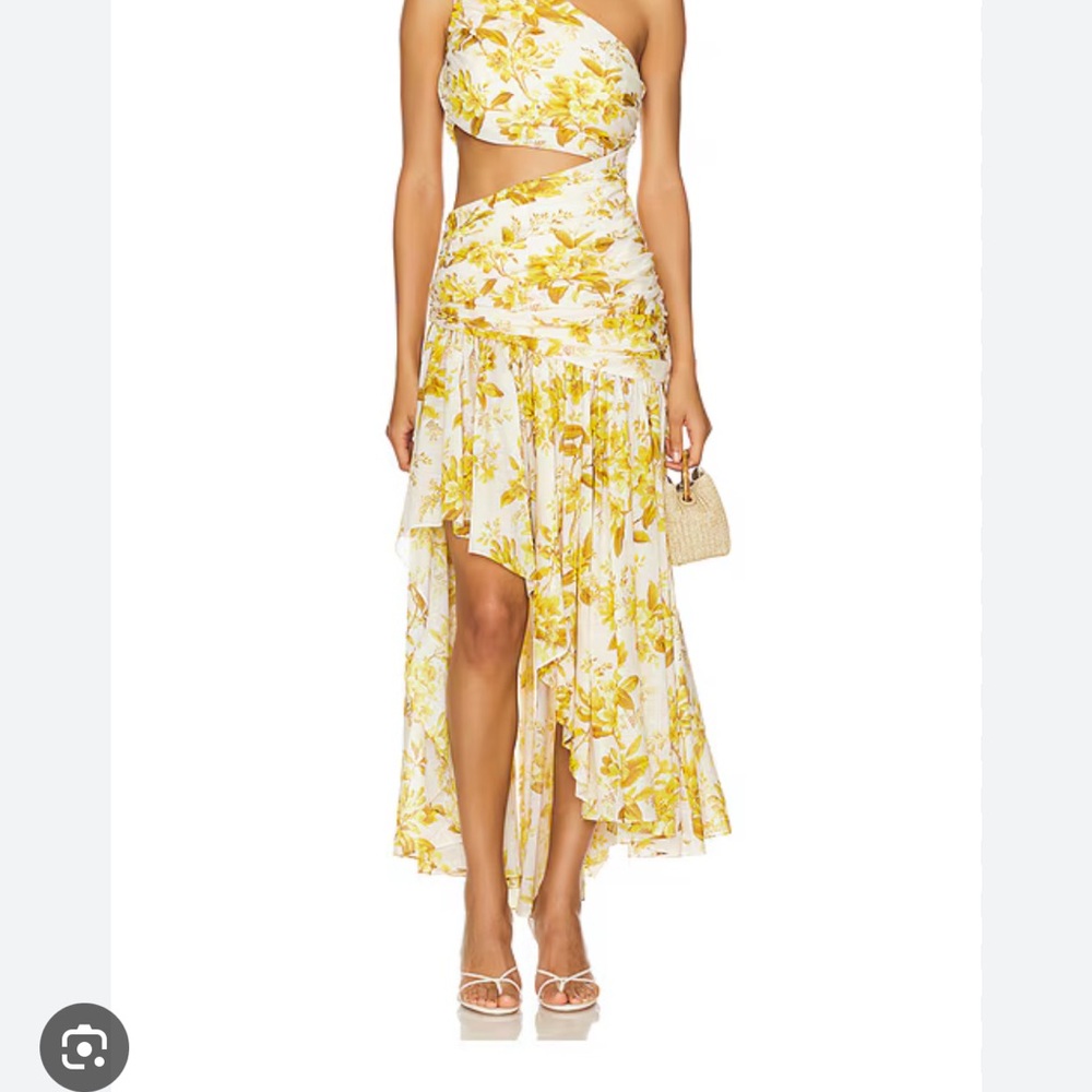 Golden Asymmetric Dress in Yellow Toile Floral
ZIMMERMANN